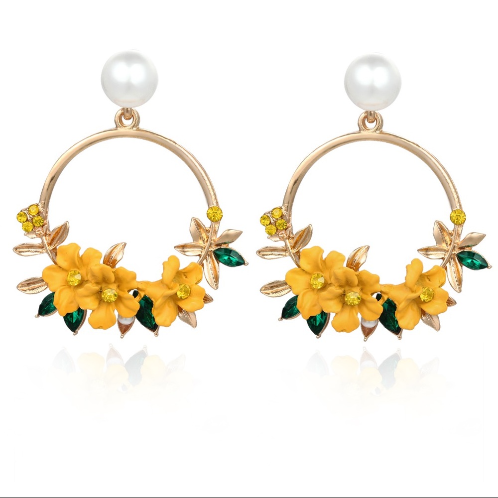 Yellow Flower Earrings